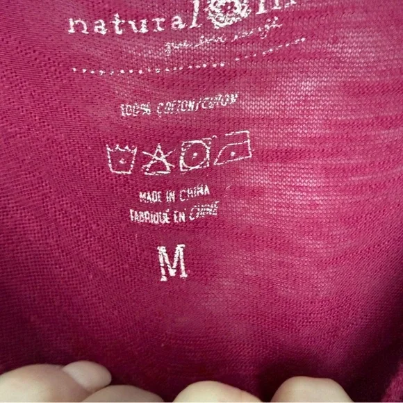 Natural Life Magenta Long-Sleeve Crewneck Top - medium - Picture 3 of 5